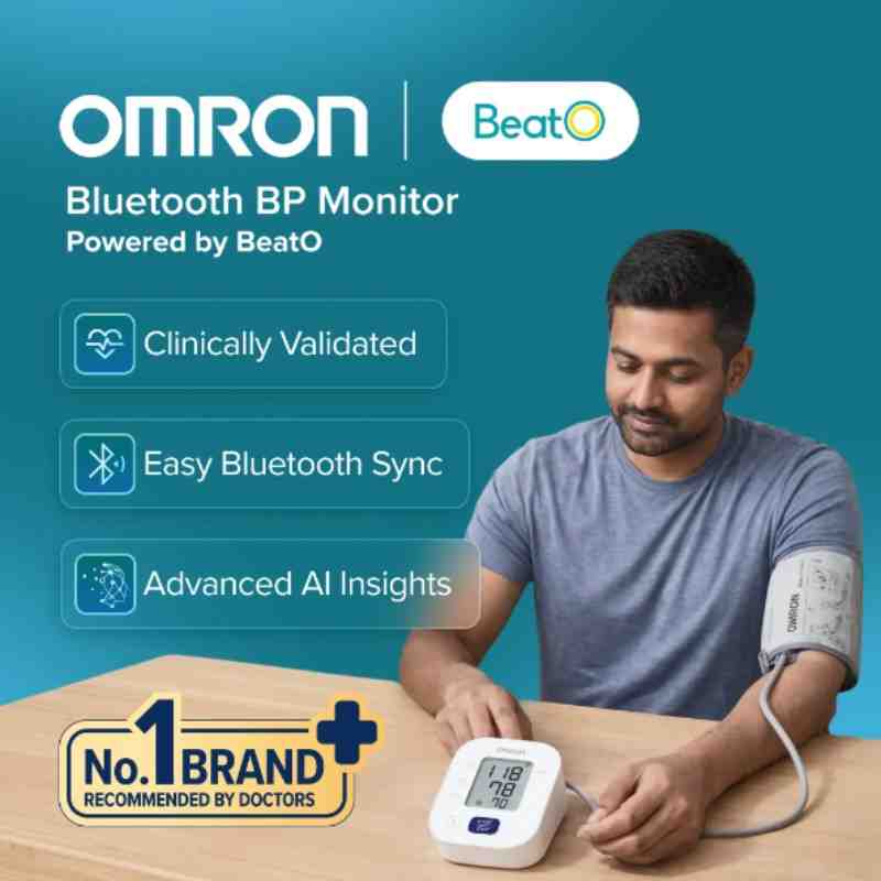 OMRON HEM-7140T1 Bluetooth BP Monitor Powered by BeatO App