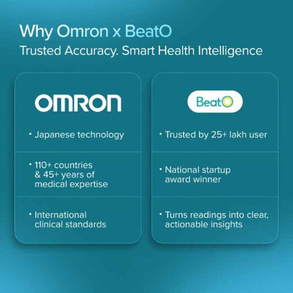 OMRON HEM-7140T1 Bluetooth BP Monitor Powered by BeatO App
